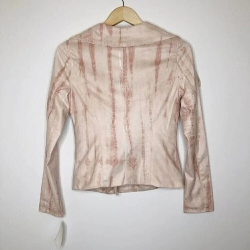 BLANKNYC Tie Dye Faux Suede Drape Front Jacket